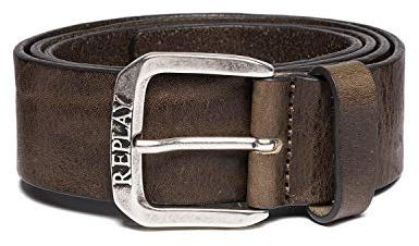 Replay Herren Gürtel aus Leder, Faded Grey Mud 035 (Braun), 110