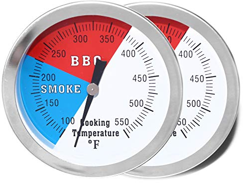 7,6 cm BBQ Thermometer Gauge 2 Stück Holzkohle Grill Pit Smoker Temp Gauge Grill Thermometer Ersatz für Oklahoma Joe Smoker und Smoker Holz Holzkohle Pit, großes Gesicht Grill Temp Thermometer
