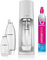 Sodastream Wassersprudler Terra White Value Pack x 3 mit 2 x 1L Flaschen und 1 x 1/2L Flasche spülmaschinenfest und 1 x CO2 Quick Connect Zylinder für bis zu 60L