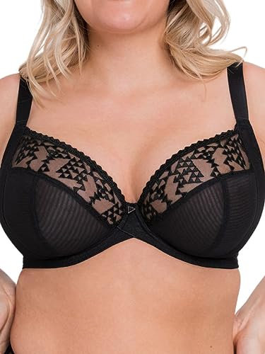 Curvy Kate Women's Centre Stage Full Plunge Bra, Semi-Opaque, Black, 32G