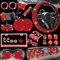 27 Stück Bling Auto Zubehör Set für Frauen, Bling Lenkradüberzüge Universal Fit 15 Zoll (rot)