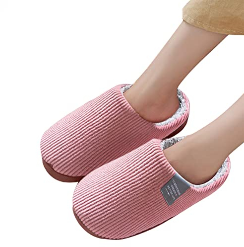 boseucn Hausschuhe Damen Winter Warm, Damen Herren Hausschuhe Lammfell Flauschige Pantoffeln Plüsch Winter Warme Slipper Gefüttert Schlappen Hausschuhe Damen Warm gefüttert Plüsch Winter