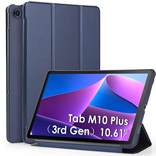WD&CD Funda para Lenovo 10.61 Pulgadas, Protector Compatible con Tab M10 Plus (3rd Gen), PC+PU Caso Carcasa Case Libro de Cuero con Soporte Función, Azul