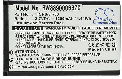vhbw Batterie Remplacement pour Babymoov 1ICP6/34/50 pour Moniteur bébé, babyphone (1200mAh, 3,7V, Li-ION)