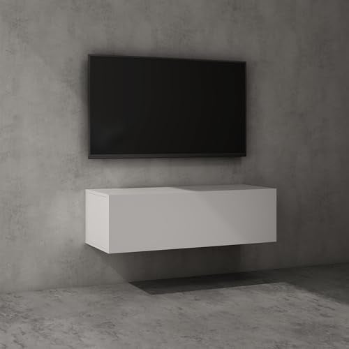 doporro TV Lowboard hängend Fernsehschrank Wohnzimmer | TV-Schrank hängend Fernsehtisch Fernsehschrank Hängeschrank 100cm