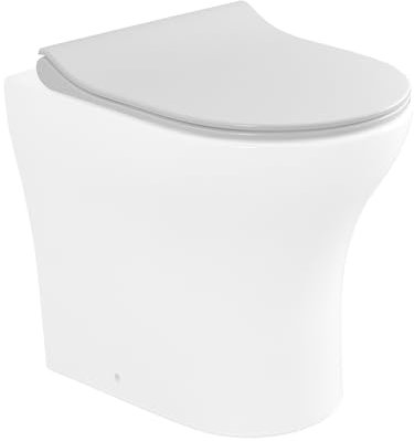 Copriwc originale per serie sanitari filomuro Itaca, in termoindurente bianco lucido con chiusura soft-close e sgancio rapido