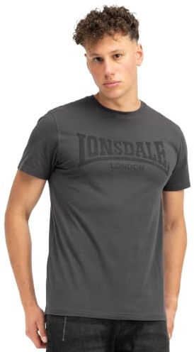 Lonsdale Men's Logo Kai T-Shirt, Gray, M