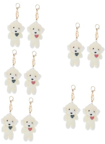 TOYANDONA 10 Pièces Porte-clés en Peluche Porte-clés Kawaii Porte-clés à Dos pour Filles Porte-clés de Dessin animé Porte-clés Moelleux Poupées en Peluche Pendentif Le Chien Alliage