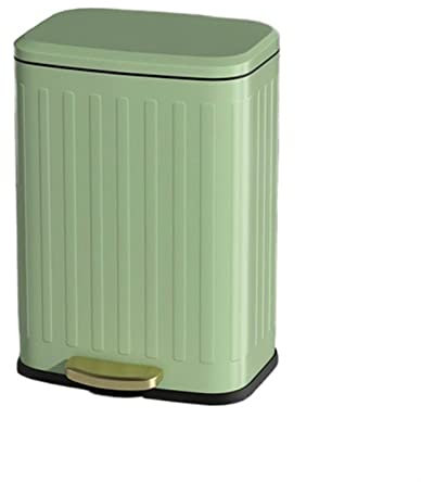 GBEVAUEIO Recycling Bins 6L/12L Household Kitchen Living Room Trash Can Large-capacity Pedal Double-layer Garbage Can Stainless Steel Trash Can Waste Paper Basket(Green,6L)