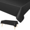 AMFUN 2Pcs Black Rectangular Plastic Table Cover (137cm x 274cm),Wipeable Water Resistant Tablecloth for Baby Shower,Events,Wedding,Birthday,Christmas, Party, Home Table Decorations