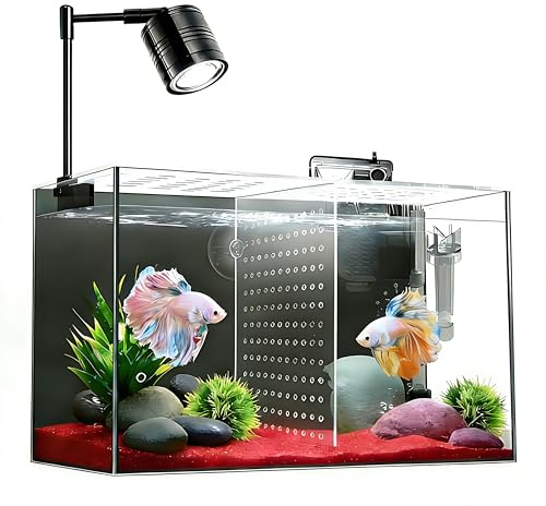IP134-schwarzes Glasaquarium mit Einbauleuchte, 1,7 l