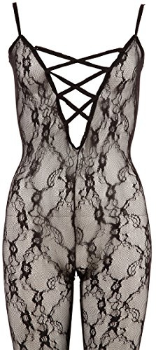 Mandy Mystery Lingerie Catsuit ouvert, Schwarz, S/M