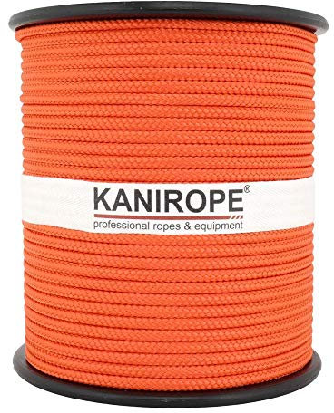 Kanirope® PP Seil Polypropylenseil MULTIBRAID 5mm 100m Farbe Orange (0131) 16x geflochten