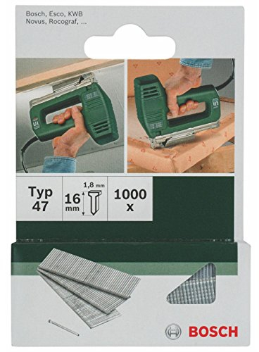 Bosch 1000x Clavo de Tipo 47 (para Madera, Longitud 16 mm, Anchura 1,8 mm, Accesorios Grapadora Manual)
