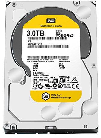 Western Digital 3TB se – Disco rigido, Serial ATA III, 3000 GB, 8,89 cm (3,5), 9,5 W, 9,5 W, 8,1 W Nero