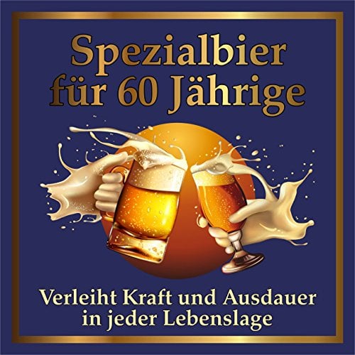 RAHMENLOS 3 St. Original Design: Selbstklebendes Bier-Flaschen-Etikett zum 60. Geburtstag.