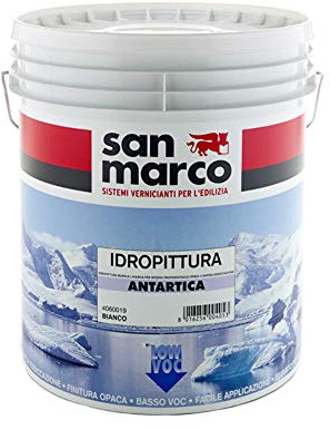 San Marco ANTARTICA Idropittura lavabile per interni opaca rapida essiccazione (4 lt, Bianco)