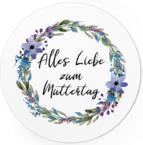 24 moderne Design Etiketten, rund/Alles Liebe zum Muttertag/Muttertag/Liebe/Herzen/Mama Geschenk/Geschenk-Aufkleber/Sticker/für Firmen