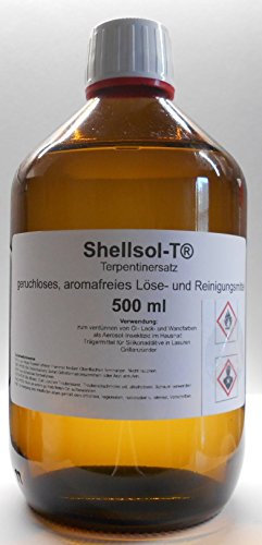 500 ML shellsol-T®, terpentin ricambio, geruchloses, aromafreies solventi e pennello pulitore ISO aliphaten Carbone idrogeno