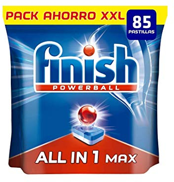 Finish Powerball Power All in 1 Pastillas para el lavavajillas, 80 pastillas