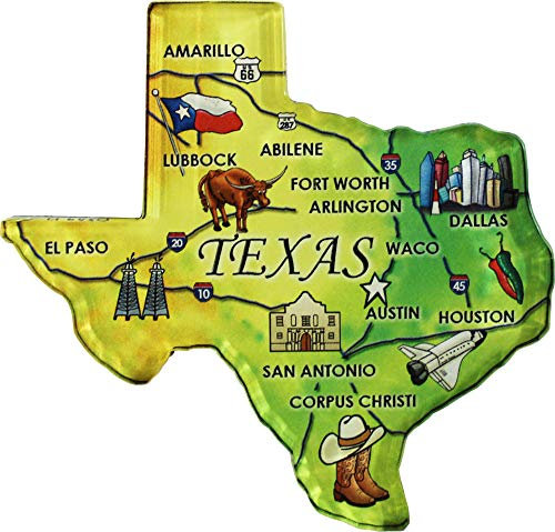 Kühlschrankmagnet Texas – Acryl Staatskarte