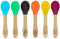 Tiny Dining x6 Children's Bamboo Soft Tip Silicone Spoons - Great For Baby Toddler Weaning - Eco Friendly Kids Dinner Dessert Cereal Spoon - Blue Set