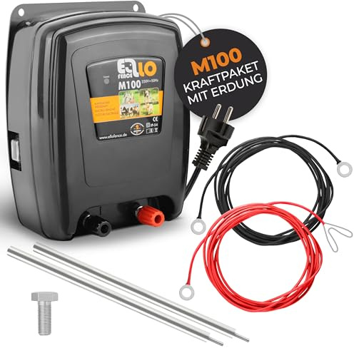 Ellofence Weidezaungerät 230V M100 | Extra Starkes & leises Elektrozaungerät