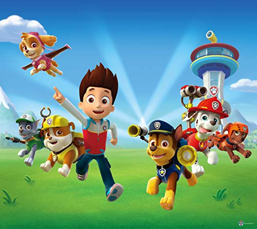 AG Design Paw Patrol unter Wasser, Vorhänge, 180 x 160 cm, 2 Teile, für Kinderzimmer, FCS XL 4389
