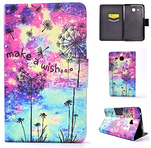 Case for Samsung Galaxy Tab A 7.0 (2016) SM-T280 T285, Beautiful PU Leather Flip Double Magnet Wallet Stand Card Slots Case Cover (ML-1)