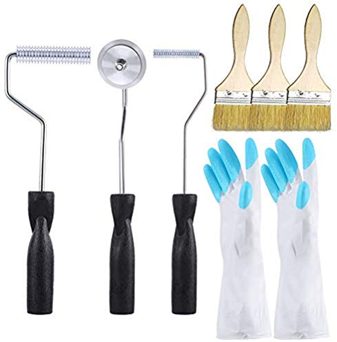 Chiloskit Fiberglas-Rollen-Werkzeug-Set, Fiberglas-Blasen-Paddel, Laminierwalze, Werkzeug-Set für Wanne, Dusche, Badewanne, Bootsreparatur (8 Stück/Set)