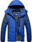 GEMYSE Herren Wasserdichte Berg-Skijacke Winddichte Fleece Outdoor-Winterjacke mit Kapuze (Himmelblau Grau,L)