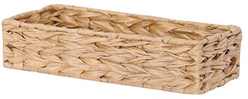 Seegras Korb Rattan Regalkorb Stroh Aufbewahrungskorb Rattankorb Geflochtener Korb Obstkorb Weidentablett für Landhaus Badezimmer Kosmetik Organizer