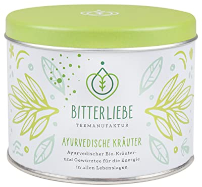 BitterLiebe® Teemanufaktur Ayurvedische Kräuter Bio Kräutertee lose mit der Kraft der Bitterstoffe I Bitterkräuter, Zitronengras, Fenchel uvm. I ca. 35 Tassen (120g)