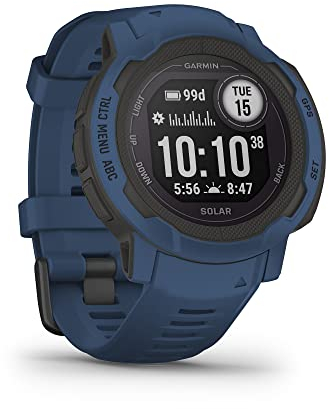 Garmin Instinct 2, Solar Bleue - Montre GPS solaire robuste et connectée - Boîtier 45 mm