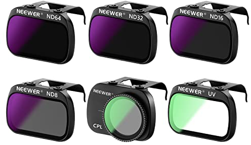 NEEWER Set di 6 Filtri ND a Densità Neutra per DJI Mavic Mini 2 SE - CPL, UV, ND8, ND16, ND32 & ND64, Accessori per Drone