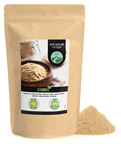 Alpi Nature Semillas Sésamo Molido 500g, Polvo de Semillas de Sésamo Blanco, Harina sin Gluten