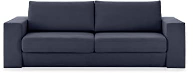 Looks by Wolfgang Joop Looks V-2 Designer Sofa mit Hockern und Regal, 2 Sitzer Couch, Funktionssofa, dunkelblau, Sitzbreite 200 cm