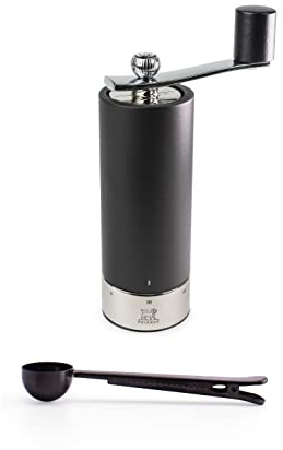 Peugeot Isen u'Select Salt & Pepper Mill Gift Set, 18cm-7in, Black - With Stainless Steel Spice Scoop & Clip (Pepper Mill)