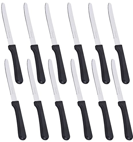 Steakmesser set 12 Stück edelstahl 22 cms runder Zeh steak messer sägemesser steak knives messer mit wellenschliff steak messerset messer steak steakmesser wellenschliff steakmesserset