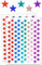 1000 Stück - Sticker Sterne Aufkleber Klebesterne Bunt - 15mm, 5 Farben