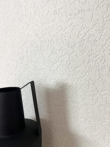 Newroom Vliestapete Weiß Uni Glitzer Putzoptik Tapete Wohnzimmer | Feiner Glanzpartikeleffekt, raue Putzstruktur, Glamour Skandinavisch, ansatzfrei, Strukturtapete Schlafzimmer Flur