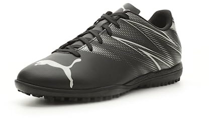 PUMA Men's Attacanto Turf Trainer Soccer Cleat Sneaker, Black-Silver Mist, 12 UK
