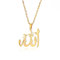 EUEAVAN slamische Allah Allah Halskette Allah Anhänger Islamisches Wort Symbol Mittlerer Osten Halbmond Allah Muslim Religion Schmuck Geschenk Frau Mädchen (gold)