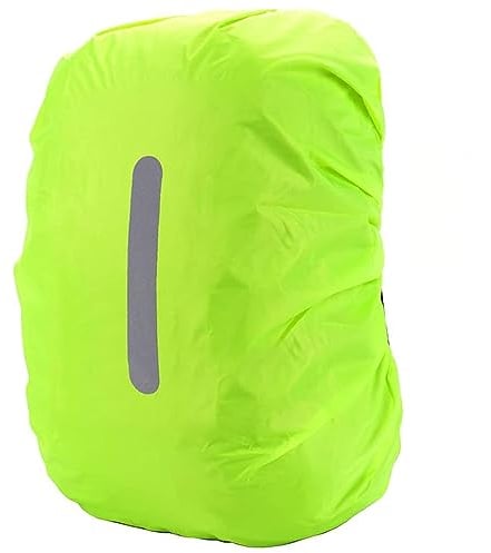 PINEPAN Schulranzen Regenschutz Regenhülle Rucksack Wasserdichter Rucksack Regencape mit Reflektoren für Wandern, Camping, Radfahren Grün 35L