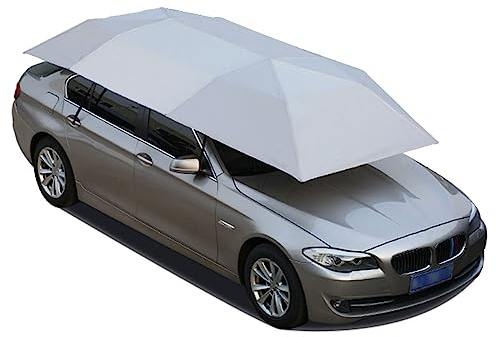 Auto-Markise, Auto-Regenschirm-Zelt, vollautomatische Außenmarkise, tragbar, mobil, Sonnenschutz, Autodach, faltbar, elektrisch, Parkmarkise, allgemeine Auto-Markise, 4,2 x 2,2 m, grau