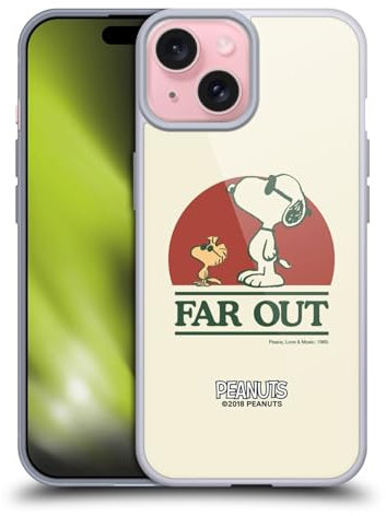 Head Case Designs Offizielle Peanuts Snoopy Woodstock Far Out Woodstock 50th Soft Gel Handyhülle Hülle kompatibel mit Apple iPhone 15