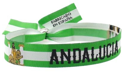 BDM - Pulsera y llavero Bandera Andalucía, cinta elástica, llavero Andaluza, para hombre y mujer. - Modelo 6