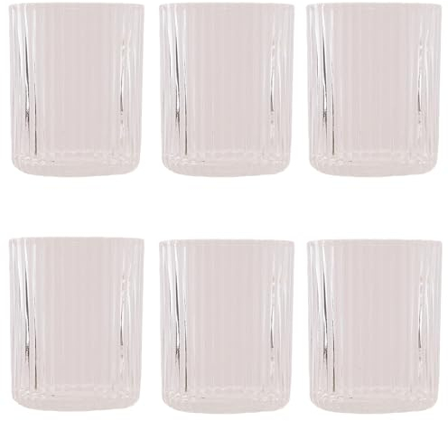 KEDEA 6 Bicchieri Acqua In Vetro Colorati, Bicchiere Colorato Elegante, Lavabili In Lavastoviglie, Bicchieri In Pasta Colore, Multicolore Collezione Charleston Bicchieri Acqua Colore CRISTALLO