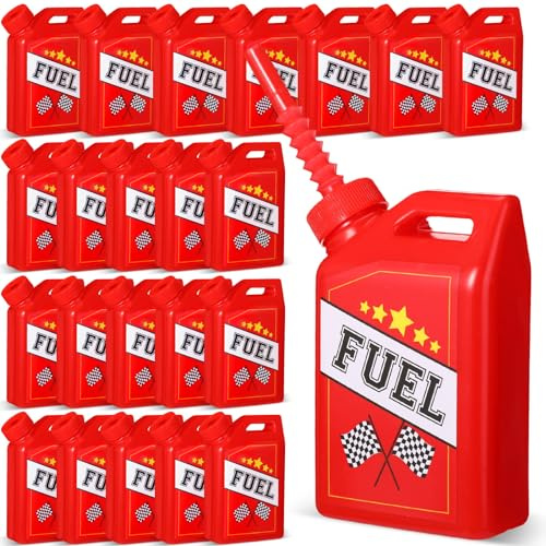 Mifoci 24 Pack Race Car Fuel Can Cups Set 11 oz Fuel Can Drinking Cups with Straw Racing Theme Birthday Party Favor for Kids Racing Car Theme Birthday Party Baby Shower Supplies