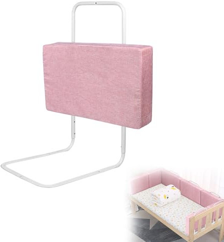 CEEDIR Bettgitter Bettschutzgitter für Kinder Kinderbettgitter 50cm Bett Rausfallschutz 5-Loch Höhenverstellbar-Babybettgitter für Kinderbetten und Elternbetten Rosa